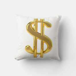Almohada de oro del Rótulo de dólar