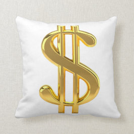 Almohada de oro del Rótulo de dólar