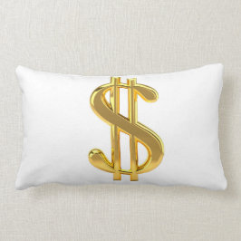 Almohada de oro del Rótulo de dólar