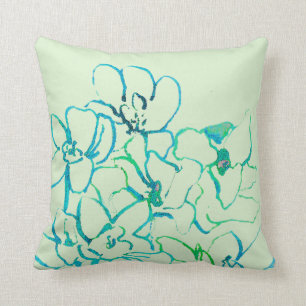 Almohada de orquídea tropical de la isla - Verde a