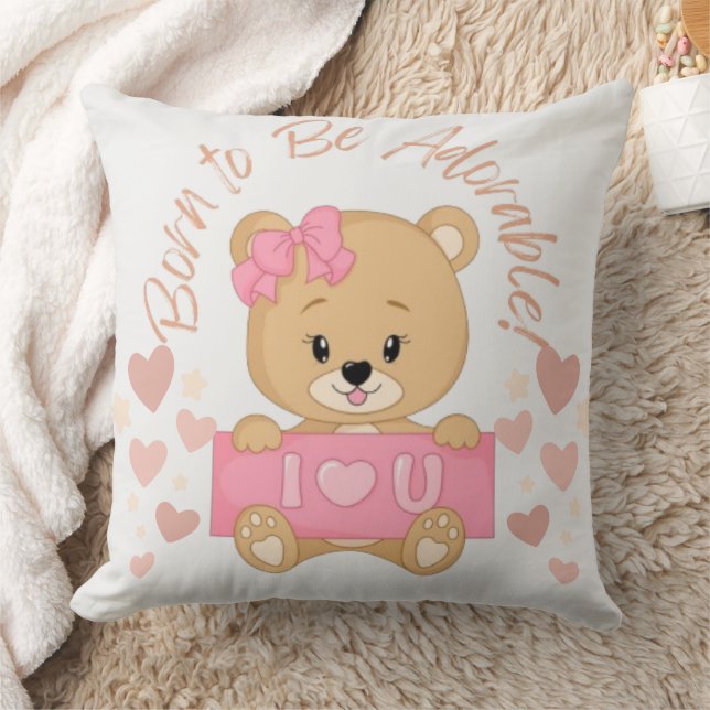 Almohada de osito de peluche adorable para niñas b (Manta)
