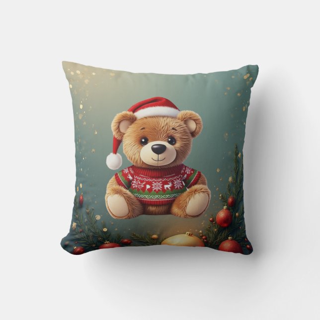 Almohada de oso de Navidad linda (Anverso)