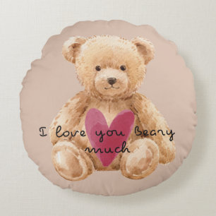 Almohada de oso de peluche "Te quiero mucho"
