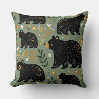 Almohada de Oso Negro, Decoración de Oso del Bosqu