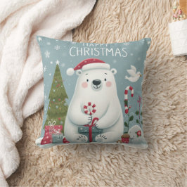 almohada de oso polar navidad