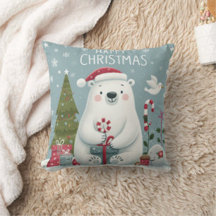 almohada de oso polar navidad