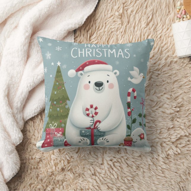 almohada de oso polar navidad (Manta)