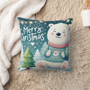 almohada de oso polar navidad