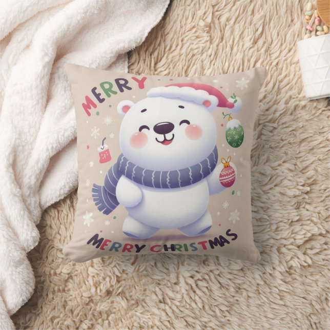almohada de oso polar navidad (Manta)