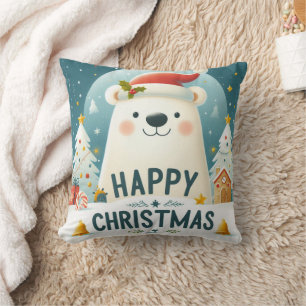 almohada de oso polar navidad