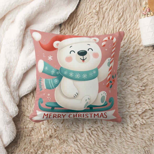 almohada de oso polar navidad (Manta)