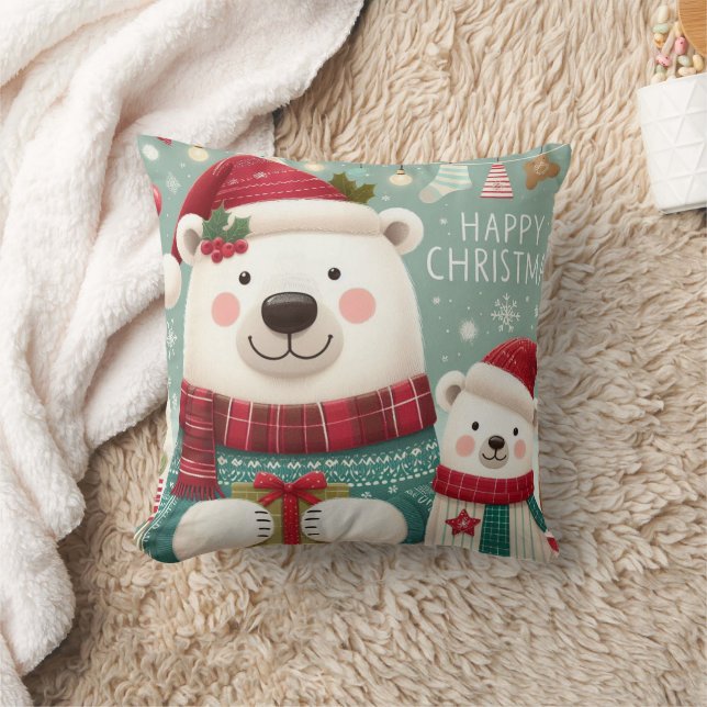 almohada de oso polar navidad (Manta)