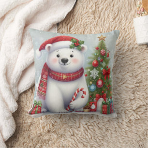 almohada de oso polar navidad
