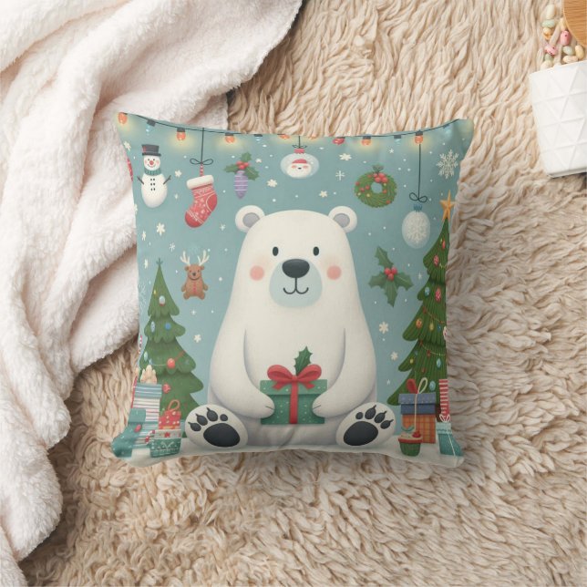 almohada de oso polar navidad (Manta)