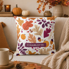 Almohada de Otoño Personalizada – Hojas de Otoño y