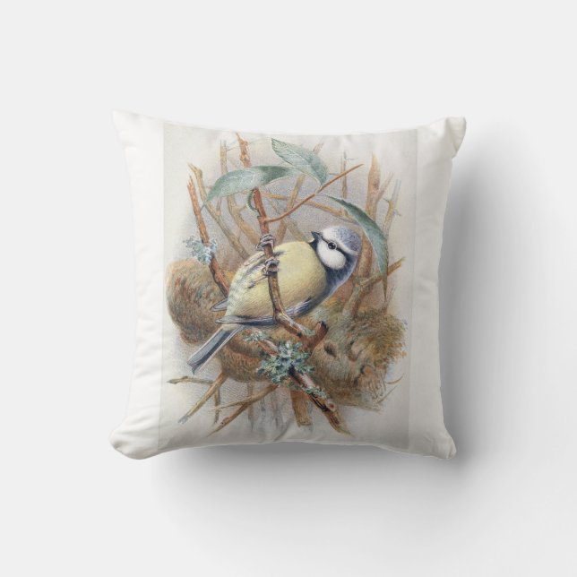 Almohada de pájaro azul eurasiático (Anverso)
