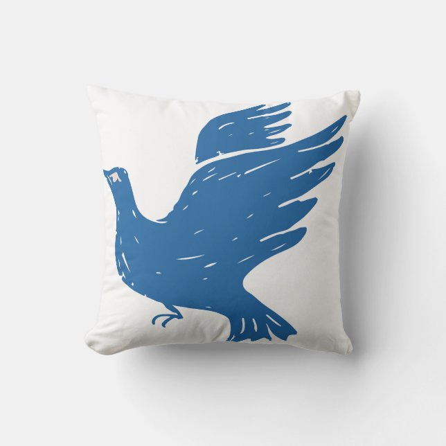 Almohada de pájaros azules (Anverso)