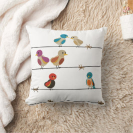 Almohada de pájaros en un alambre