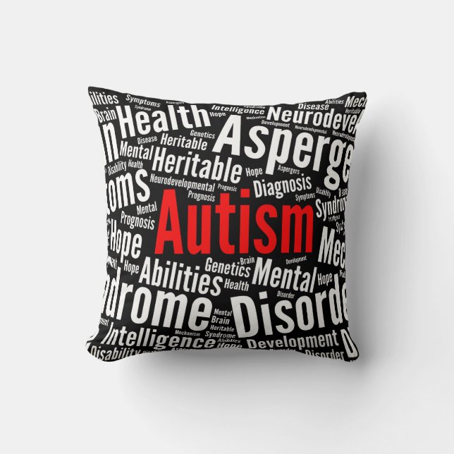 Almohada de palabras de autismo 16 (Anverso)