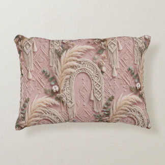 Almohada de Pampas de Rosa Polvorienta de Lujo Boh