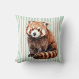 Almohada de panda rojo acuarela