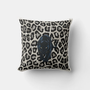 Almohada de pantera negra de lujo leopardo