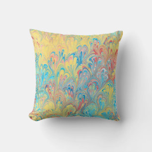 Almohada de papel mareado de la pluma de pavo real