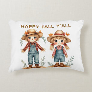 Almohada de Pareja Espantapájaros Lindo Feliz Ot