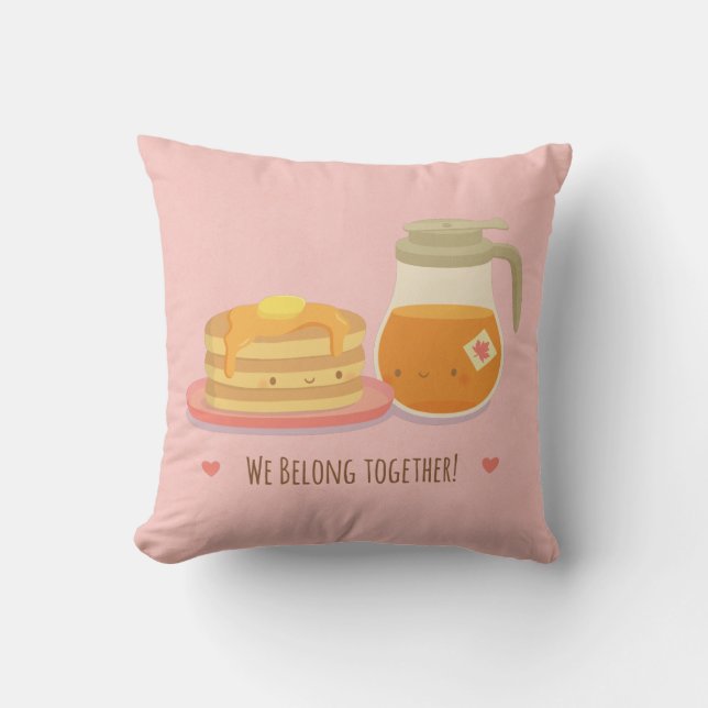 Almohada de pareja Panqueques y Arce Perfectos Jun (Anverso)