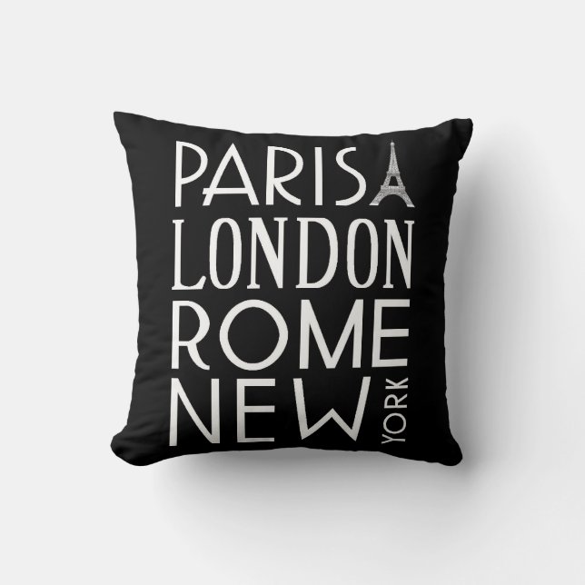Almohada de París, de Londres, de Roma y de Nueva (Anverso)