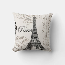Almohada de París del vintage…