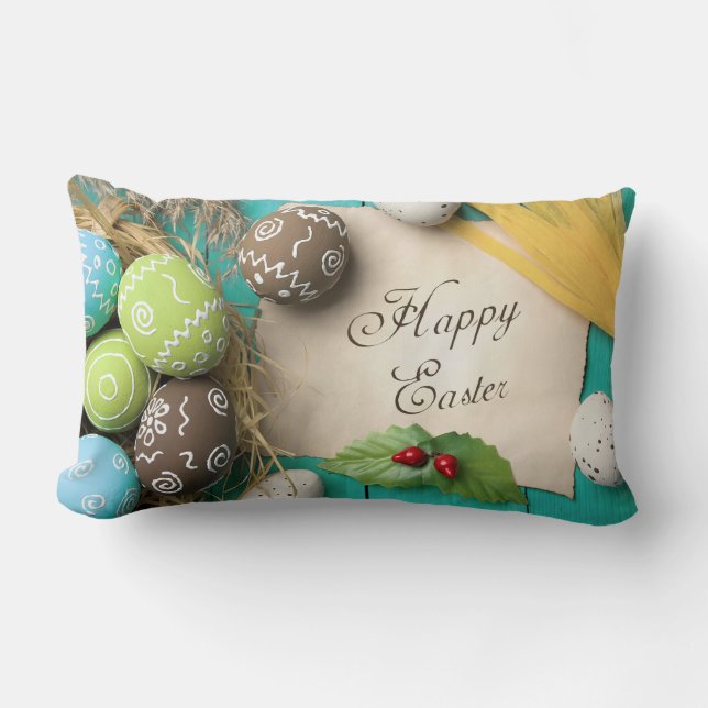 almohada de Pascua con la inscripción. (Anverso)