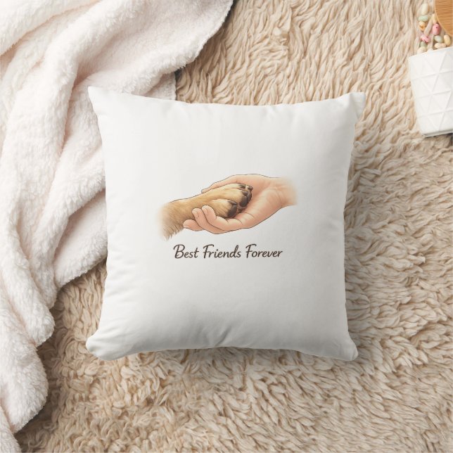 Almohada de Pata de Perro y Mano – Mejores Amigos  (Manta)