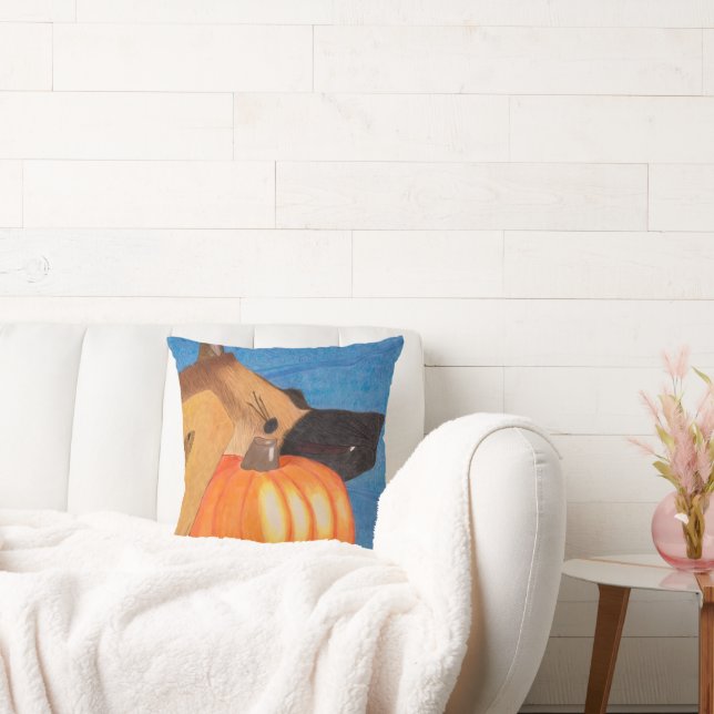 Almohada de patas de perro y calabaza (Sofá)