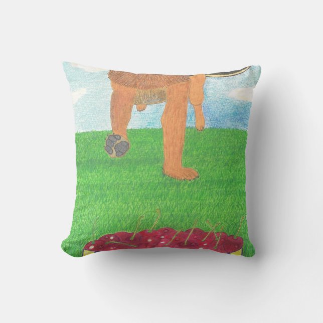 Almohada de patas de perro y cereza (Anverso)