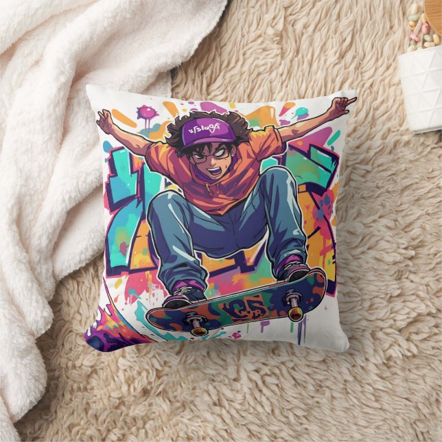 Almohada de patinador de dibujos animados (Manta)