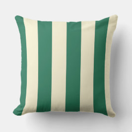 Almohada de patio exterior a rayas verdes y crema