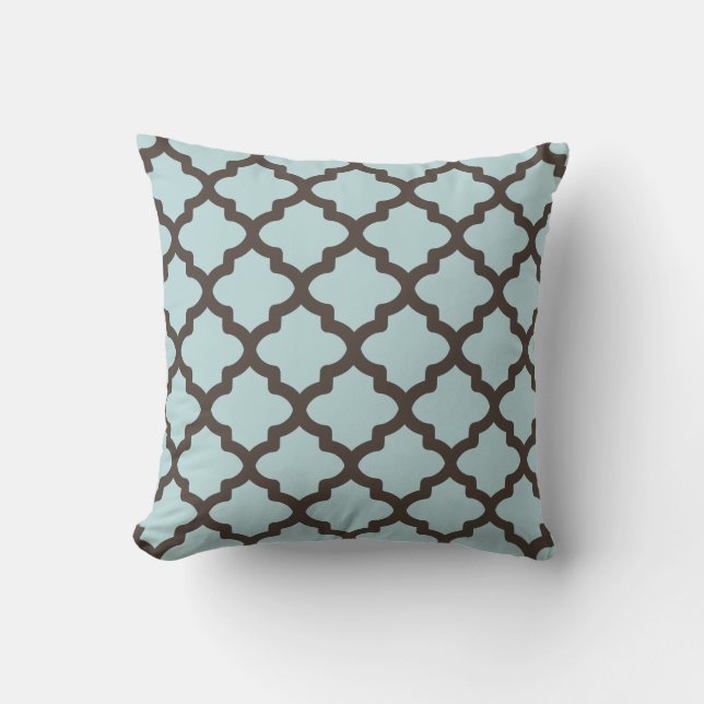 Almohada de Patrón Acuático Marrón (Anverso)