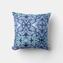 Almohada de Patrón Azul Victoriano