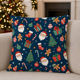 Almohada de patrón continuo de Navidad