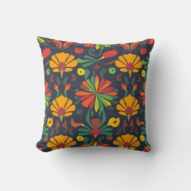 Almohada de Patrón Continuo Vibrante - Decoración  (Anverso)