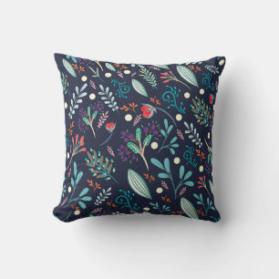 Almohada de Patrón de Arte Folclórico Floral Rústi