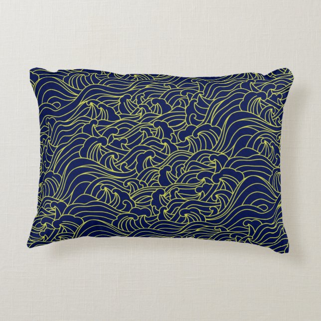 Almohada de patrón de arte japonés (Reverso)