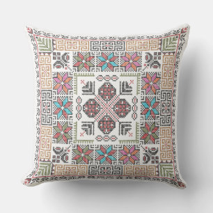 Almohada de Patrón de Bordado Arte Palestino Tatre