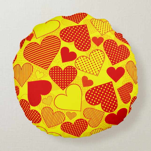 Almohada de patrón de corazón  (Reverso)