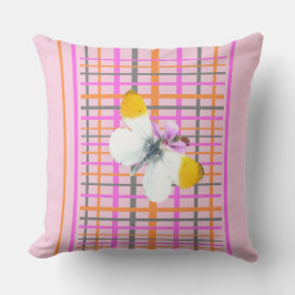 Almohada de Patrón de Cuadros de Mariposa de Punta