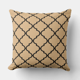 Almohada de patrón de cuatro hojas marroquí negro