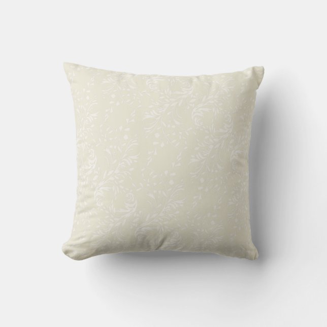 almohada de patrón de damasco de flores silvestres (Anverso)