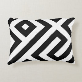 Almohada de patrón de líneas laberínticas en blanc