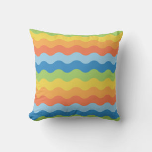 Almohada de patrón de ondas multicolores